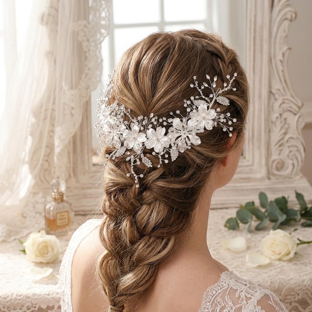 Golden Flower Rhinestone Hairband for Wedding Bridal Accessory