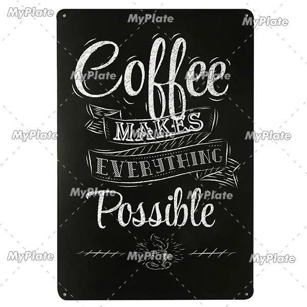 Coffee Word Vintage Metal Sign Tin Sign Vintage Cafe Decoration Plaque Home Wall Decor Bar Sign Home Decor Poster Drop Shipping