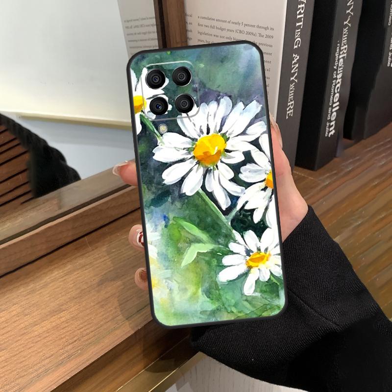 Акварельный чехол с ромашками для Samsung Galaxy M56 M06 M16 M36 M52 M32 M12 M54 M34 M14 M35 M55 M15 M11 M31 M13 M53