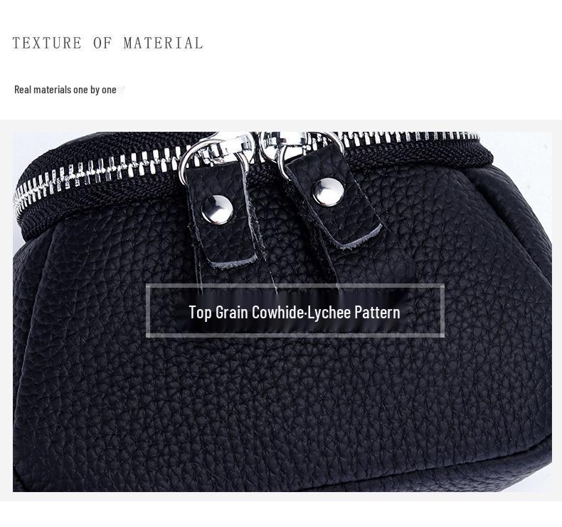 Компактный кошелек для монет из коровьей кожи высшего качества: Стильный чехол-ожерелье для помады, косметики или наушников