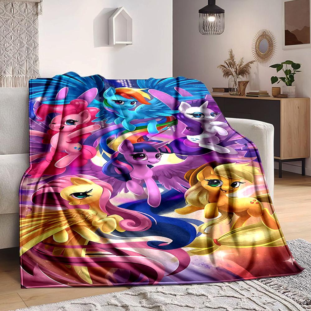 1Pc Little Pony Adventure Blanket Soft And Comfortable Casual Warm Camping Travel Christmas Halloween Xmas Gift M92980