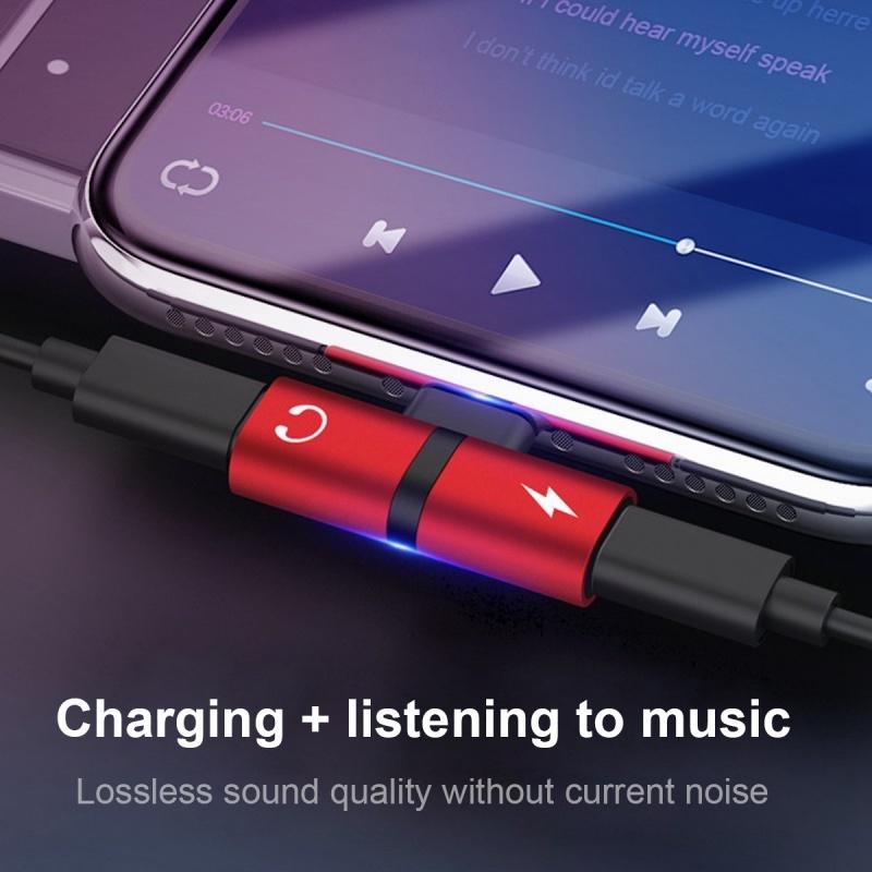 FONKEN 2 In 1 Charging Splitter Adapter Headphone Charging USB Type C Adapter Audio Charger Cable