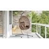 Hanging Egg Chair Coffee Brown 104 x 100 x 191 cm Poly Rattan