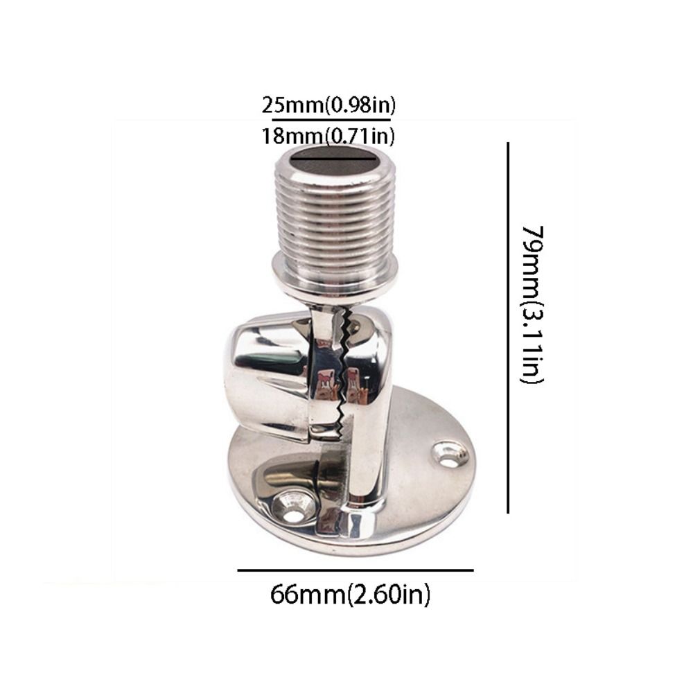 25mm Diameter Marine Antenna Mount 316 Stainless Steel Adjustable Antenna Mount Boat Hardware