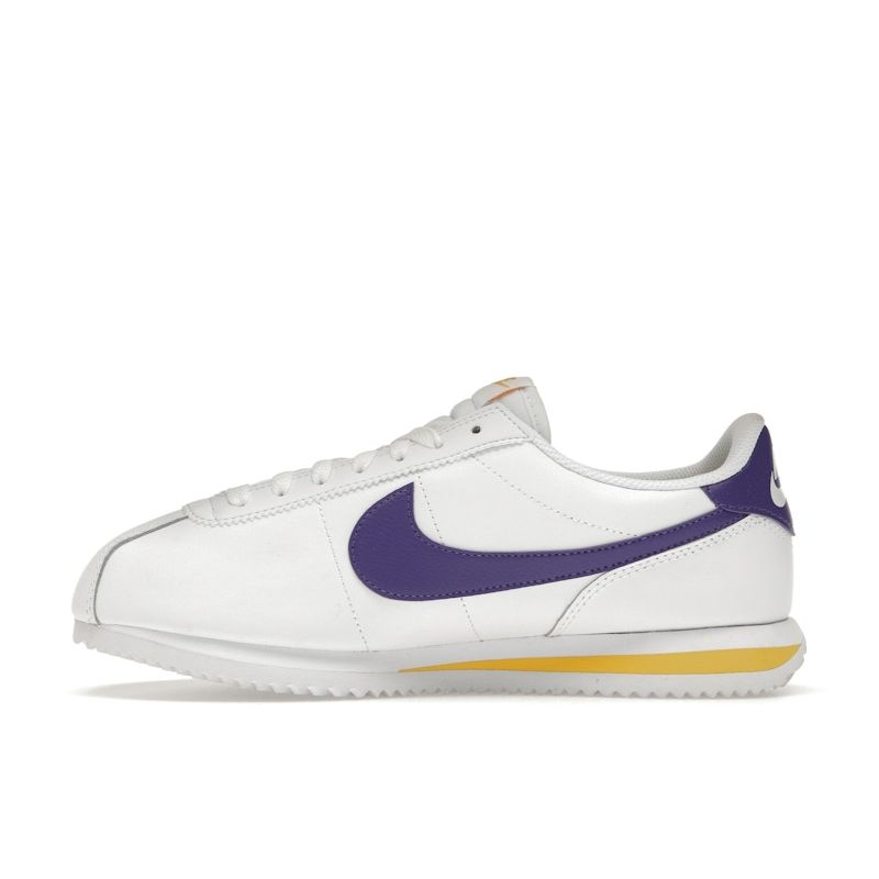Nike Cortez Leather White Purple Maize Lakers Men's Shoes DM4044-106