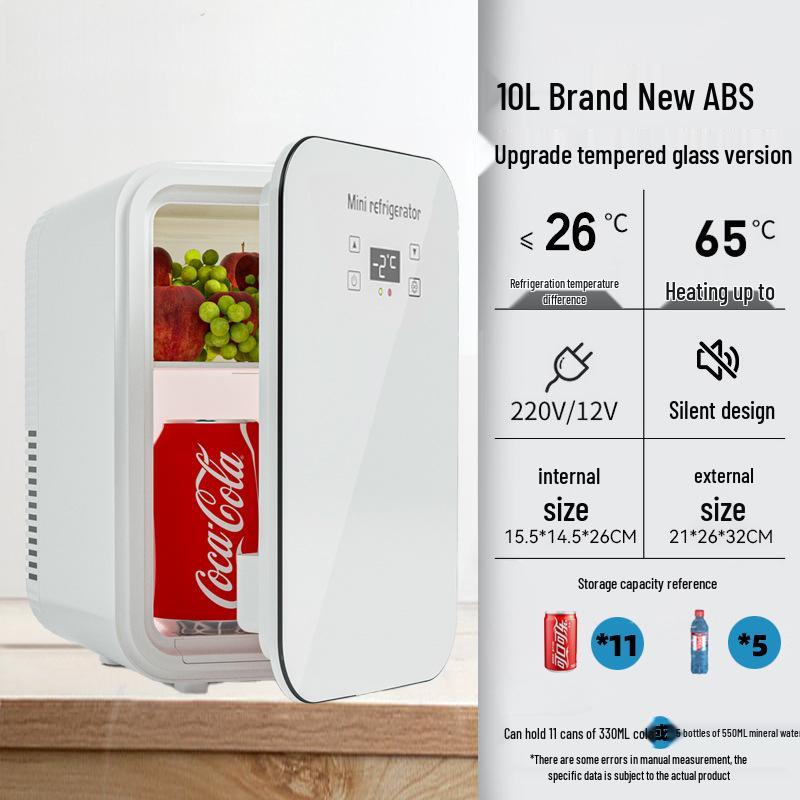 Compact Mini Fridge for Car/Home Use - Single Door, Dual-Purpose for Household & Cosmetic Storage