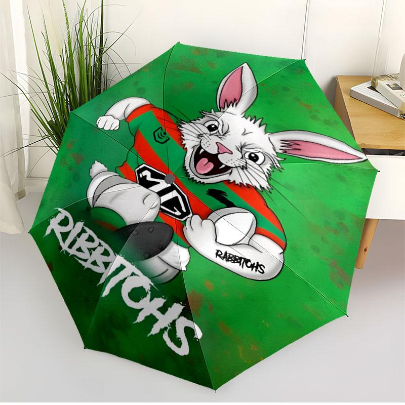 South Sydney Rabbitohs Print Automatic Open Close Umbrella, Portable Foldable Umbrella, for Outdoor Commute Camping Trip, Ideal Birthday Gift