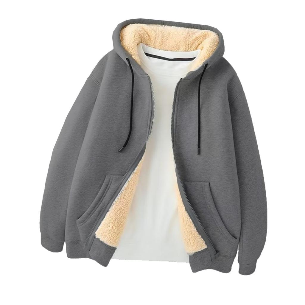 Мужское пальто тяжелое и флисовое толстое мужское толстовочное пальто с капюшоном