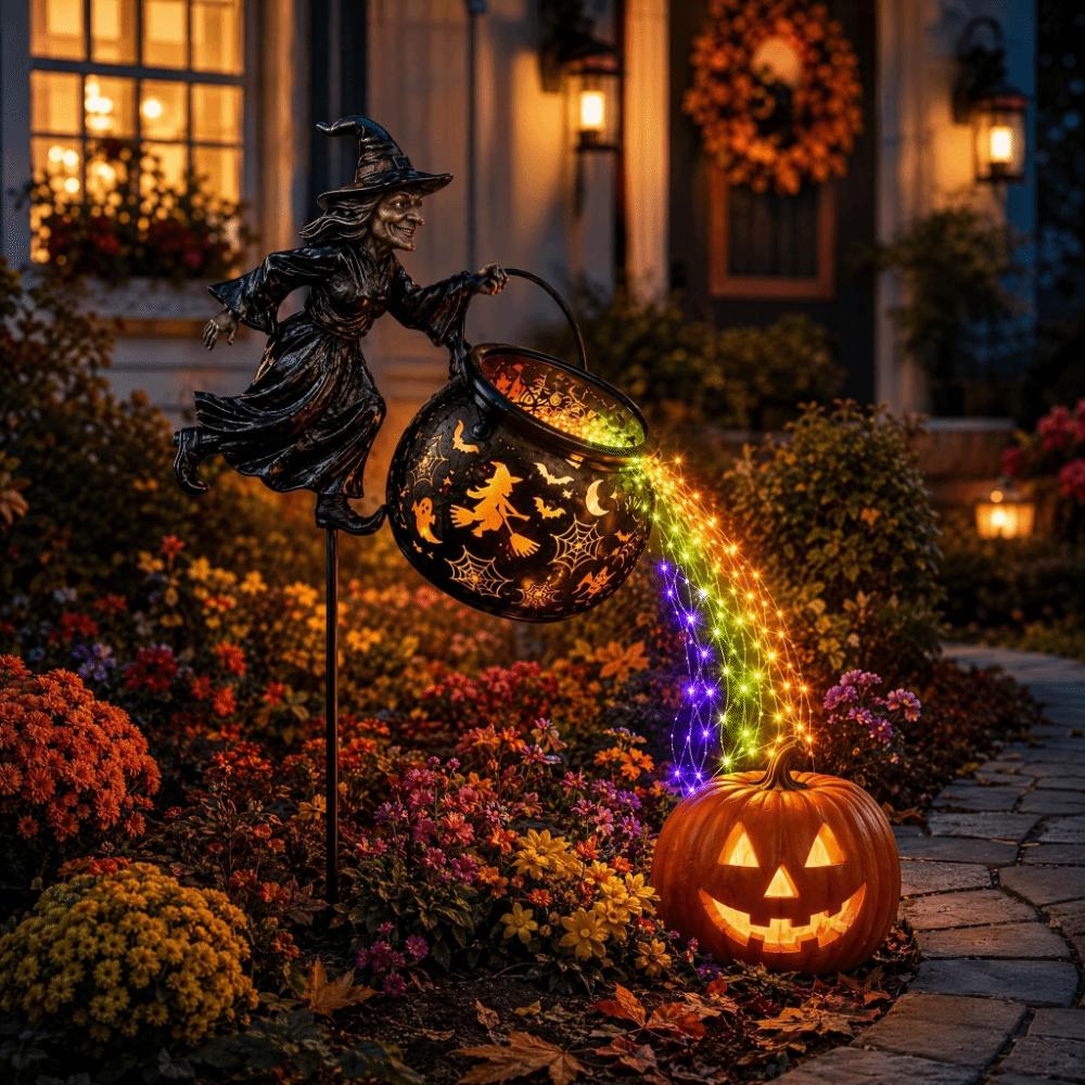 Colorful Witch Cauldron Light LED Witch Light Witches LED Flowing Light Halloween