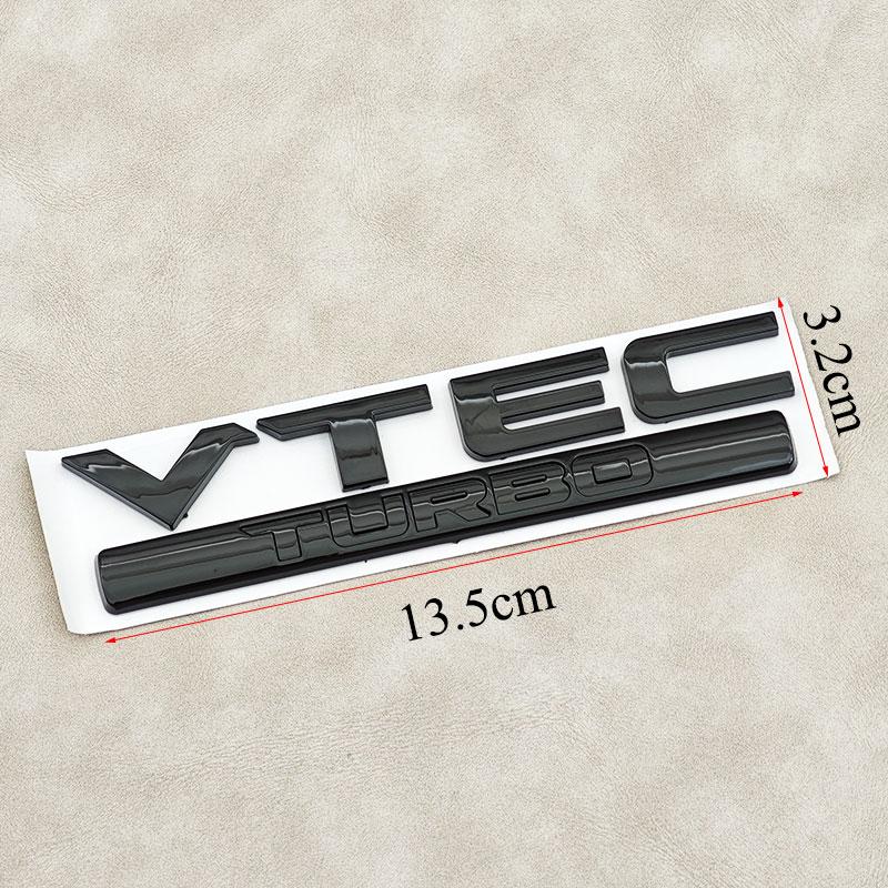 3D ABS Chrome Black Logo VTEC TURBO Car Rear Trunk Sticker Emblem Decal Badge for Honda Civic Accord CRV Auto Accessories
