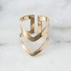 Knuckle Ring Half Opened Jewelry Double V-shaped Adjustable Vintage Women Lucky