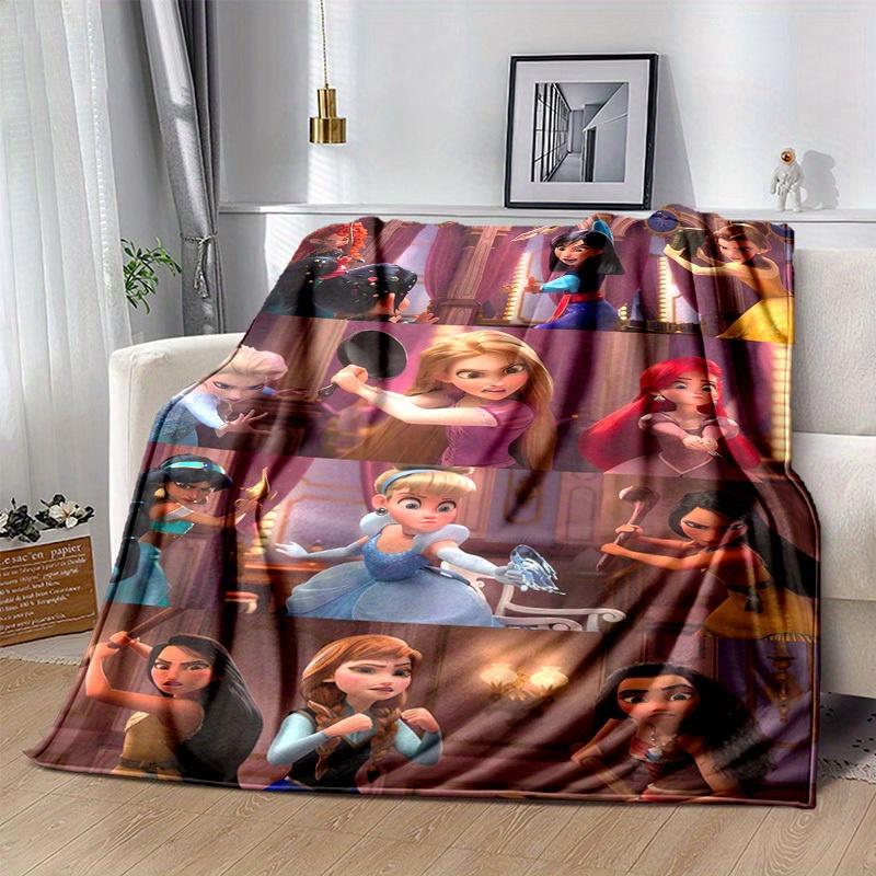 1pc Cartoon Princesses Blanket, Soft Throw for Room Decor, Perfect Gift for Friends and Family, All Seasons Use, Cozy Bedding Cover with Fan