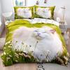 Cute 3D Animal Cat Bedding Set White Duvet Cover Home Pet Theme for Children Kids Girls Women Men Gifts Bedroom Home Decoration