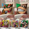 Super Cute Style M-Mario Game Pillow Case Anti-dustmite Pillowcase Invisible Zipper Silky Sofa Cushion Cover