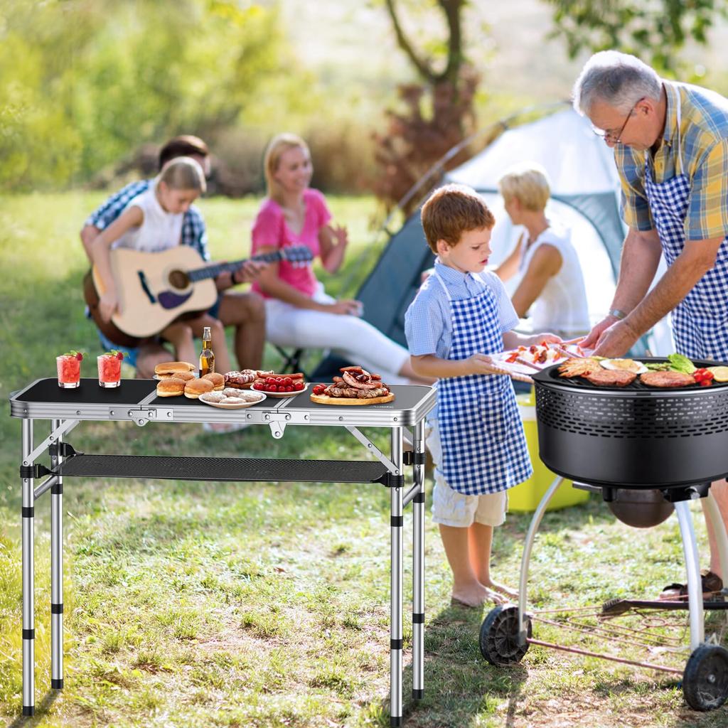 Anbte Складной Кемпинговый Высота как для Открытого воздуха, так и для Помещений Максимальный Сделан из Поставляется с Хранением Легкий и Идеальный для и Пляжный Стол, 3-уровневый