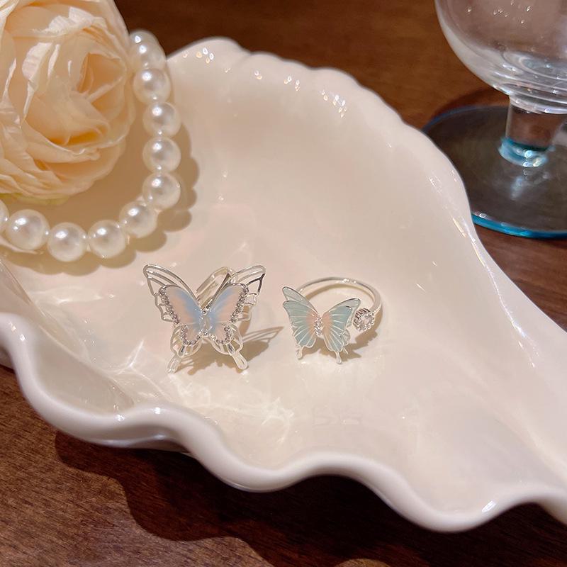 Кольцо с красочной бабочкой в корейском стиле - универсальное роскошное кольцо на указательный палец для женщин