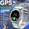 Новые мужские GPS-смарт-часы 5ATM Водонепроницаемые Пульсометр Bluetooth-звонок Компас Высотомер 170+ Спортивных режимов Металлический корпус