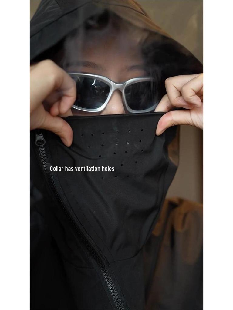 Винтажный американский ветрозащитный анорак унисекс: С капюшоном, Непромокаемый, Косая молния для осени/зимы