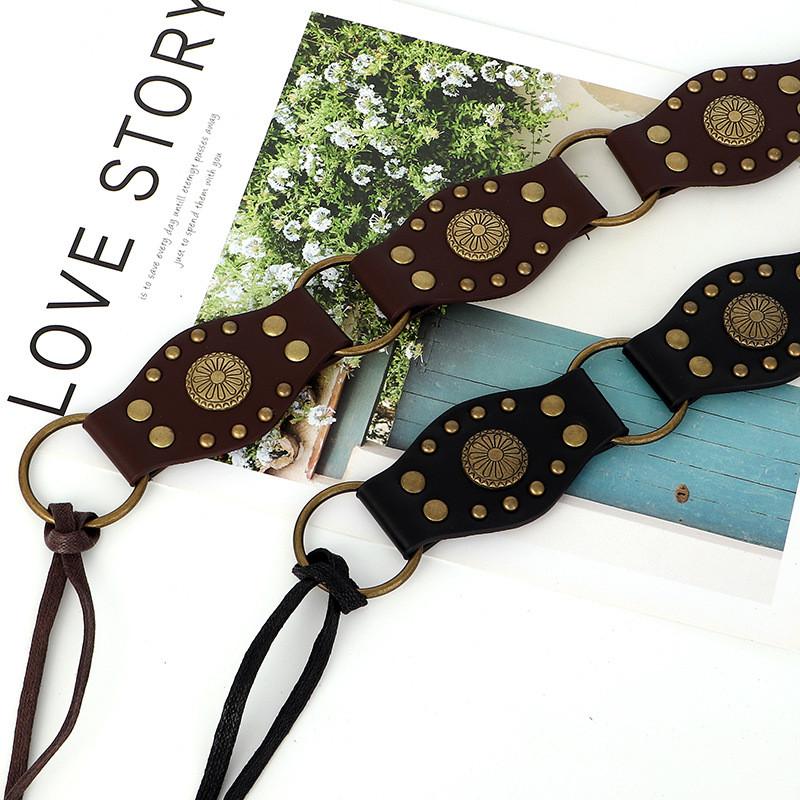 Simple Womens Pu Leather Belt With Alloy Buckle And Fringed Style For Everyday Wear