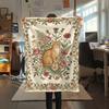 Cat Flower Print Flannel Blanket, High quality Comfortable for All Seasons, Home Decor, Warmth and Comfort, Perfect for Christmas Gifts44