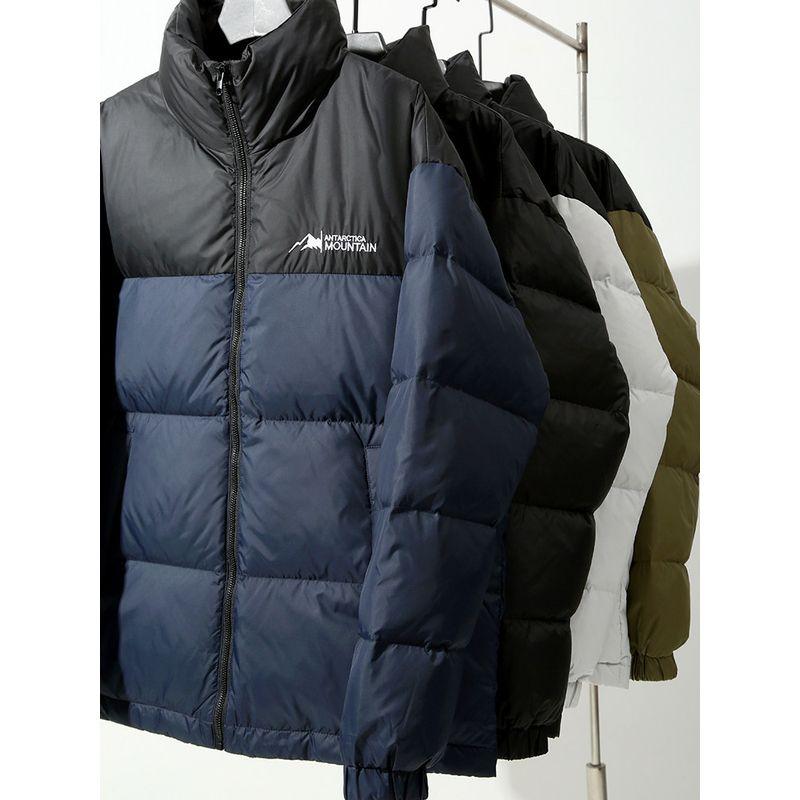 Sports Stand Collar Contrast Color Jacket down Jacket Men's Winter Thickened Fashion Brand Cotton-Padded Coat Outwear Export Men's Cotton Clothes