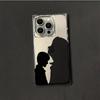 Transparent Square Back Tube Case Casing Protection For iPhone 12 14 Pro Max 11 15 Plus 13 16 ProMax Anti-Oxygen,Couple Shadow Pattern