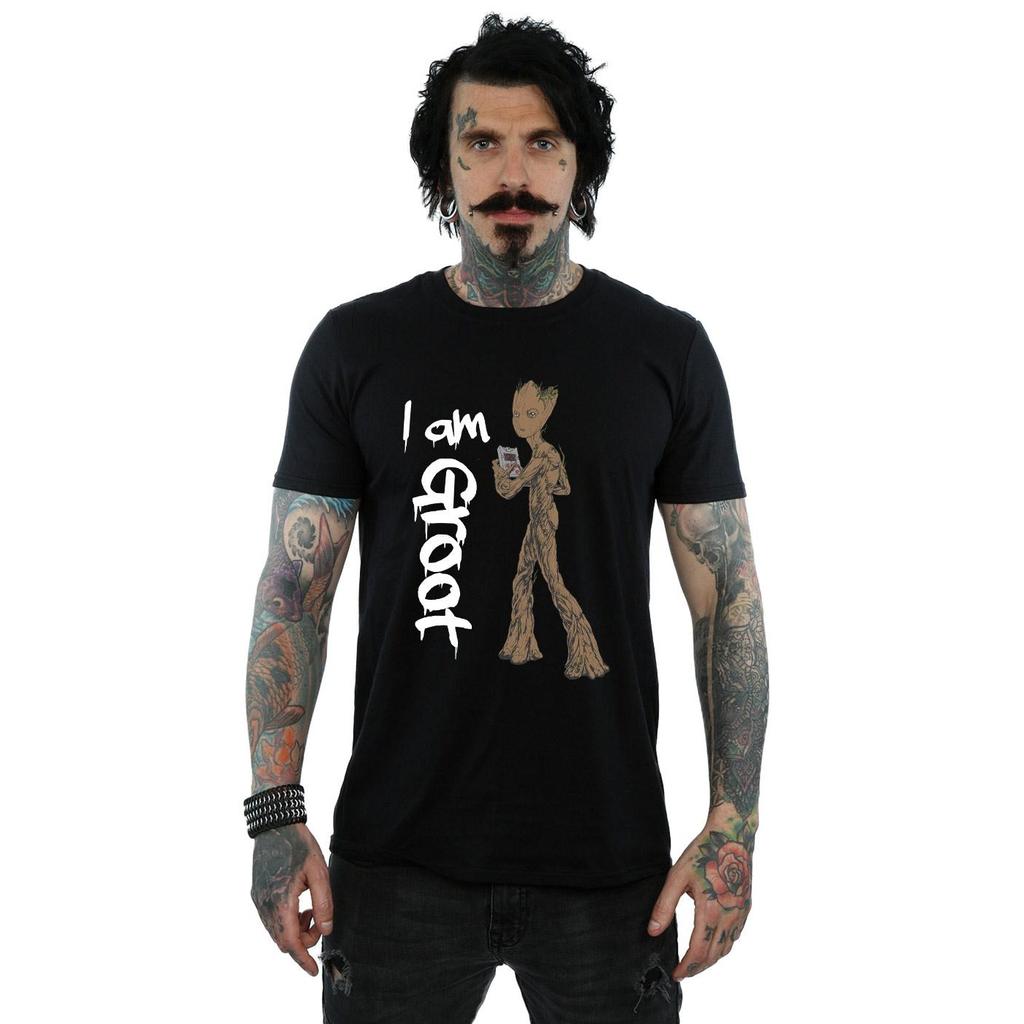 Marvel Мужская футболка с граффити Groot «Мстители Бесконечная война»