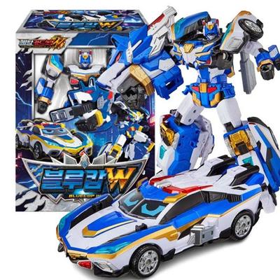 [Корейский оригинал] МЕТАЛЛИЧЕСКАЯ КАРТОЧКА БОТ W СИНИЙ ПОЛИЦЕЙСКИЙ W Кардбот Трансформирующийся робот в машину Фигурки для действий с трансформацией карточки Игрушки-машинки для детского подарка