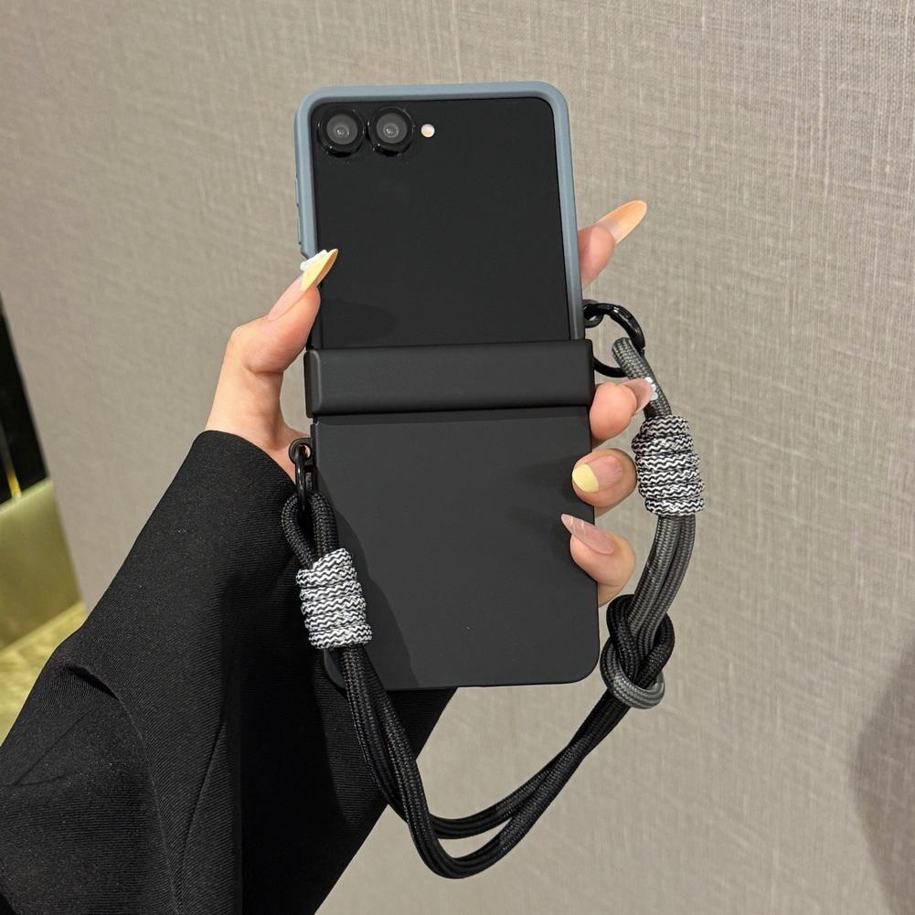 Двухцветный градиентный чехол-ремешок на запястье для Samsung Z Flip 8 flip7 FE Galaxy Z Flip 7 6 5 4 Кожаный защитный чехол для шарнира