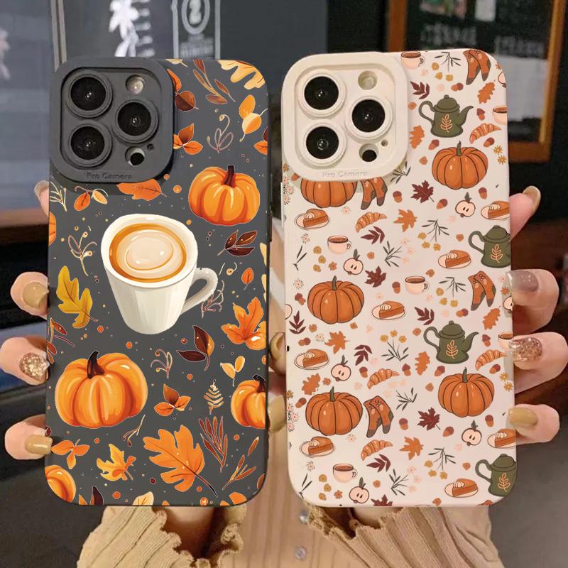Чехол для телефона "Тыква Осень" для iPhone 17 16 15 14 13 12 11 Pro Max 17 Air 16E XS X XR 7 8 Plus SE Ударопрочный Мягкий Чехол