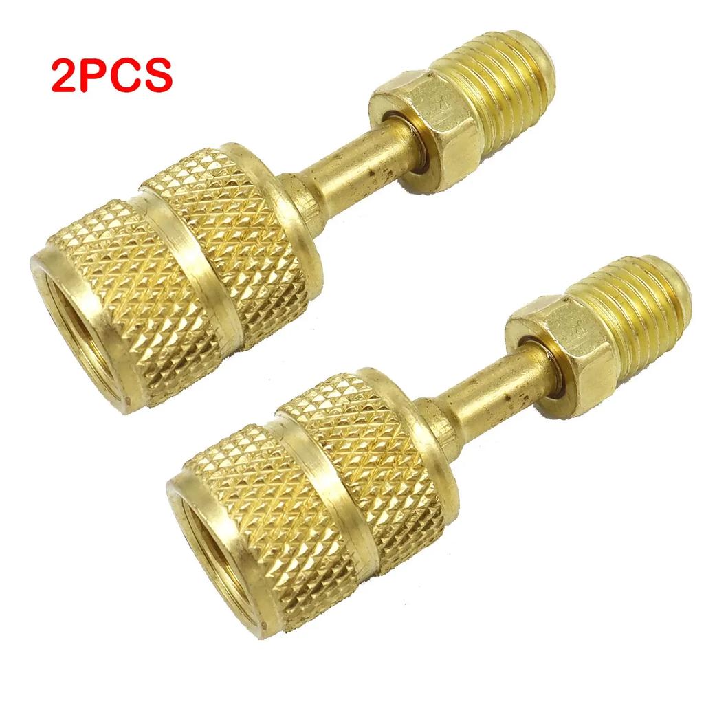2pcs R410A Adapter 5/16 Inches SAE Female To 1/4 Inches SAE Male Flare for Air Conditioners HVAC