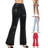 Women High Waist Sparkling Pants Wide Leg Flared Trousers Sequin Bling Party Slacks Glitter Night Out Pants Clubwear