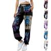 Повседневные брюки-клеш в стиле аниме для дома, повседневные спортивные брюки для йоги с однотонным рисунком