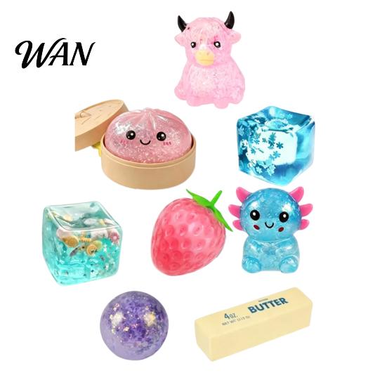 Durable Stress Reliever 8Pcs Sugar Squeeze Toys, Soft TPR Relief Fidget Sensory Toy for Adults, Anxiety Calming Party Gift Ball