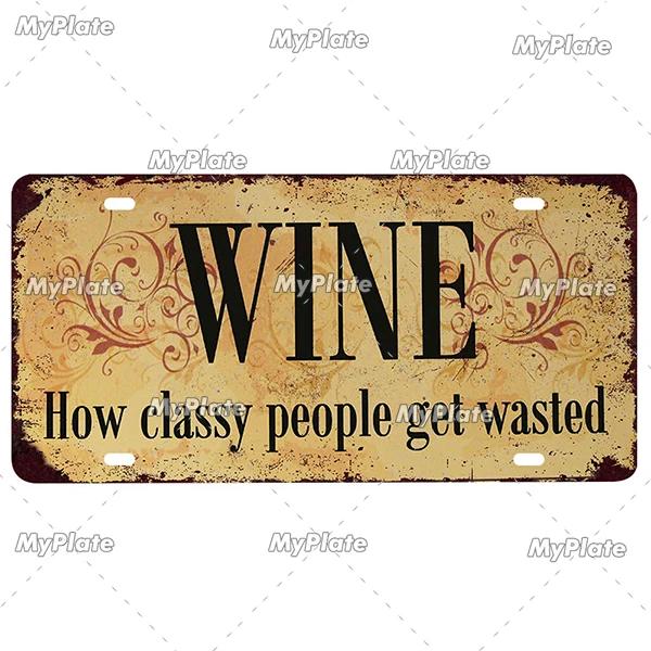 Vintage Wine & Coffee Metal Tin Sign - 15x30cm Plate, Man Cave Bar Wall Decor, Home Art Poster, 1pc