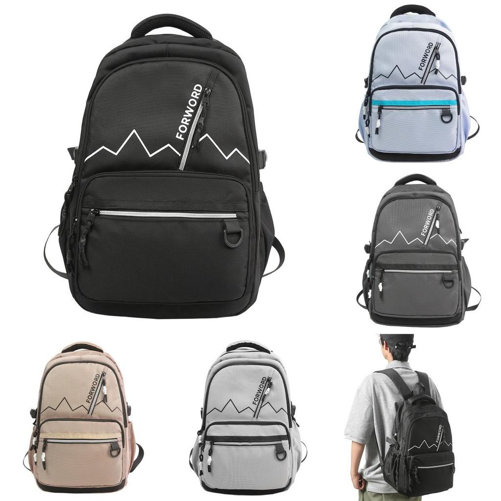Big Simple Capacity Backpack With Letter Print Design For Middle School Students