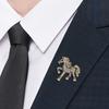 Retro Horse Brooch Rhinestone Inlaid Horse Pin Zodiac Year Animal Brooch Men Women Suit Accessory for Handbag Clothes Decoration