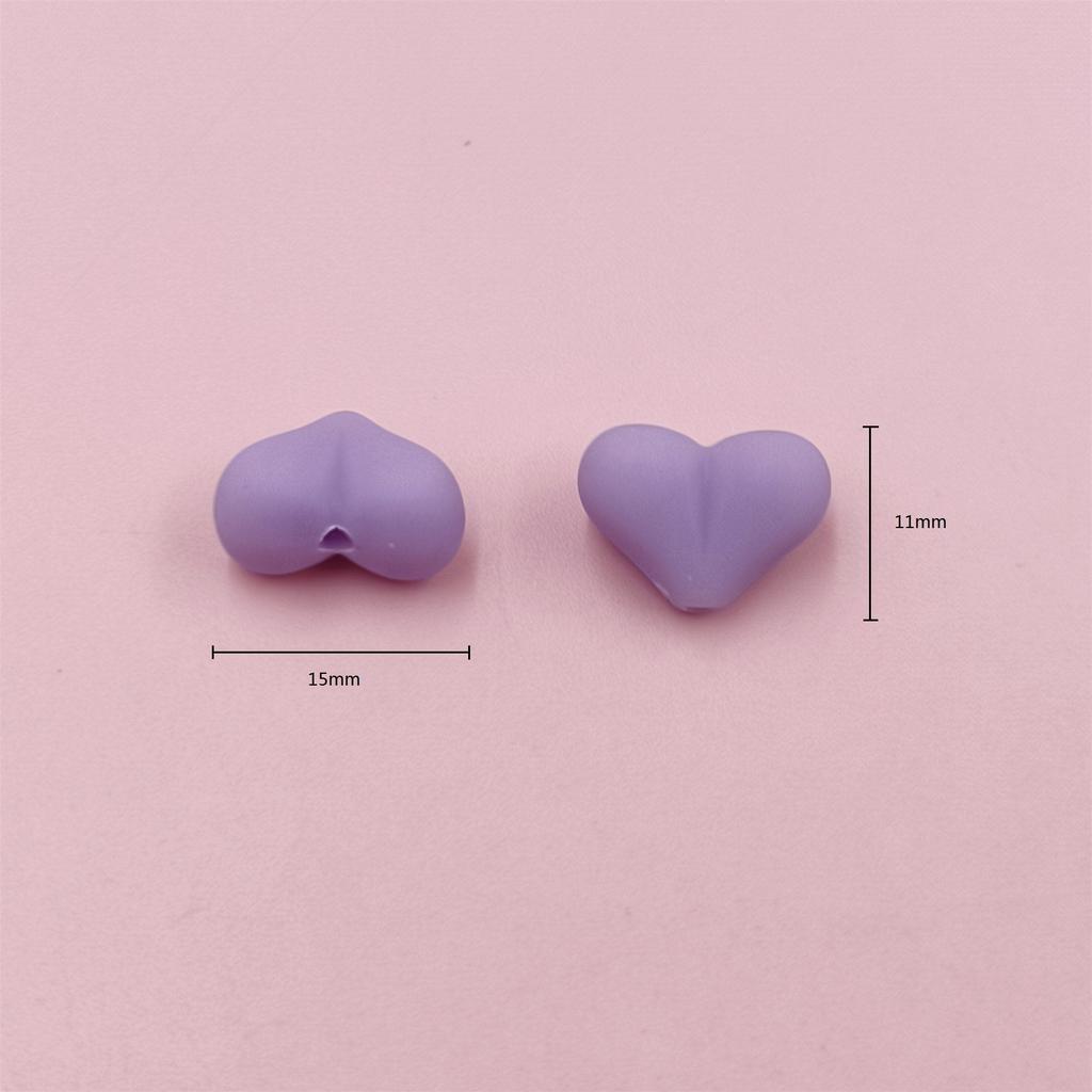 Home Party Supplies DIY Jewelry Accessories 15x11mm 30Pcs Creative Heart Rubber Making Materials Beads 9 Color Mobile Phone Chain Solid Color Fashion