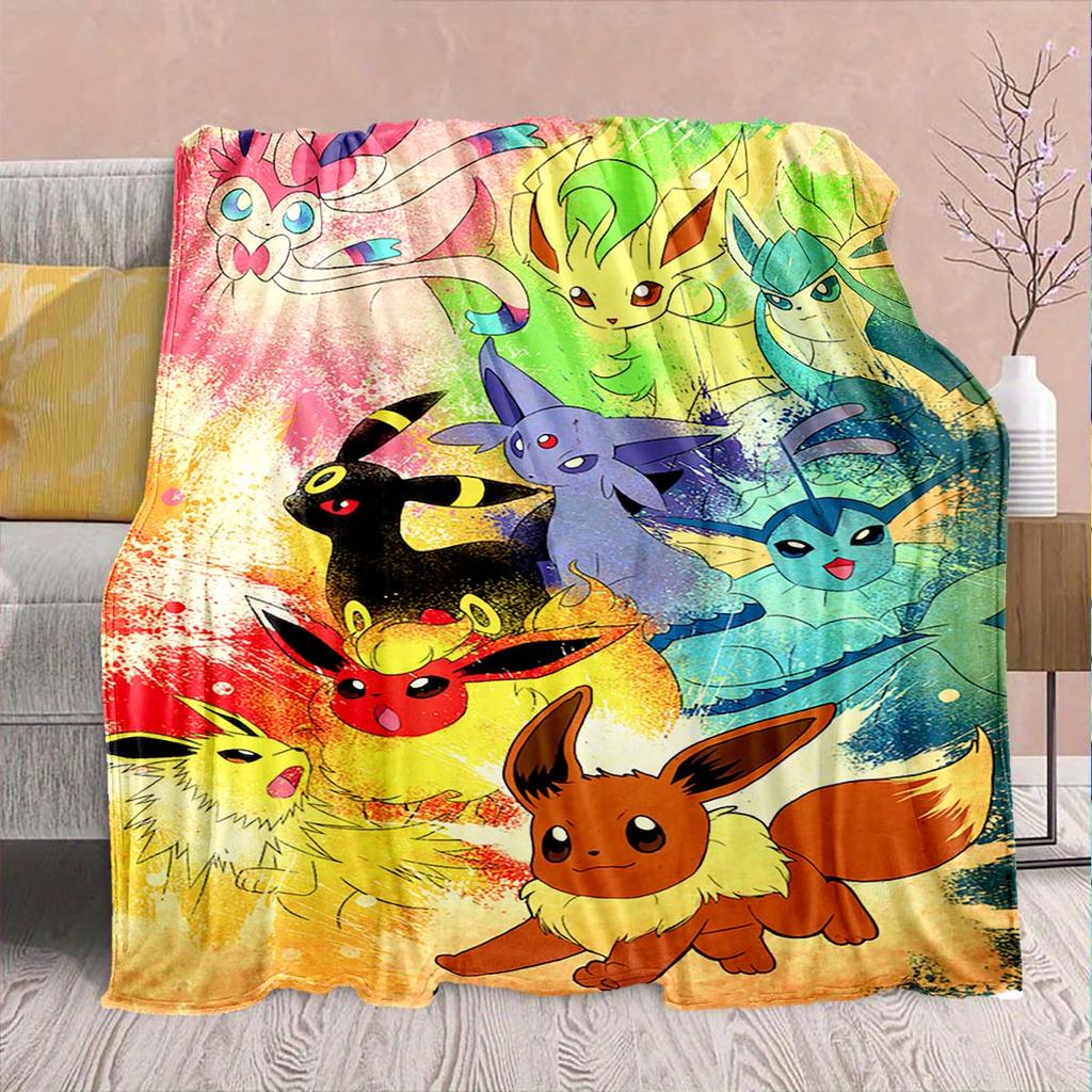 Pokémon Anime Flannel Blanket - Soft Warm Perfect for Sofa, Bedding Camping Travel Office Home Decor -QJY