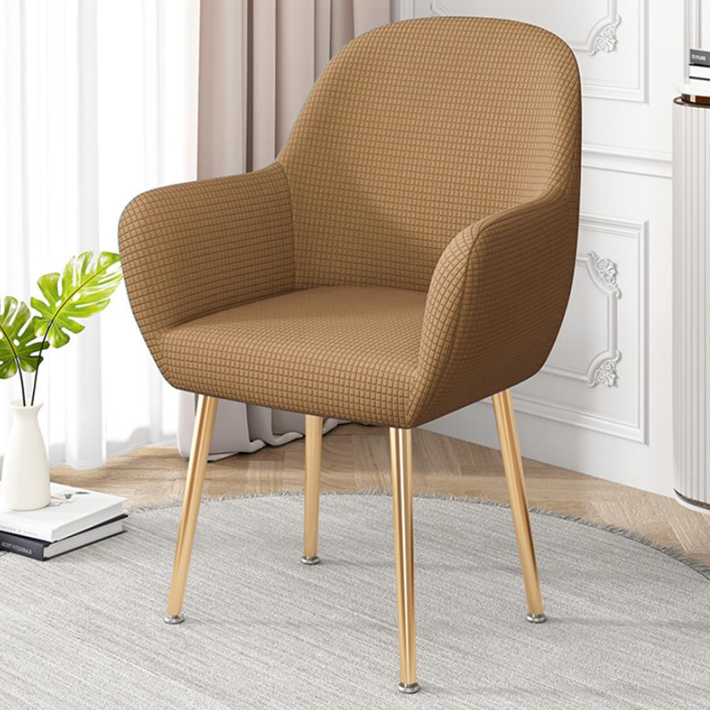 Polar Fleece Armchair Covers Jacquard Spandex Make Up Curved Chair Cover Elastic Solid Chair Slipcover for Office Hotel Home