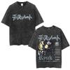 Washed Vintage Anime Death Note Misa Graphic Tshirt Men Women Casual Cotton Oversized T Shirts Mens s Manga Retro Streetwear