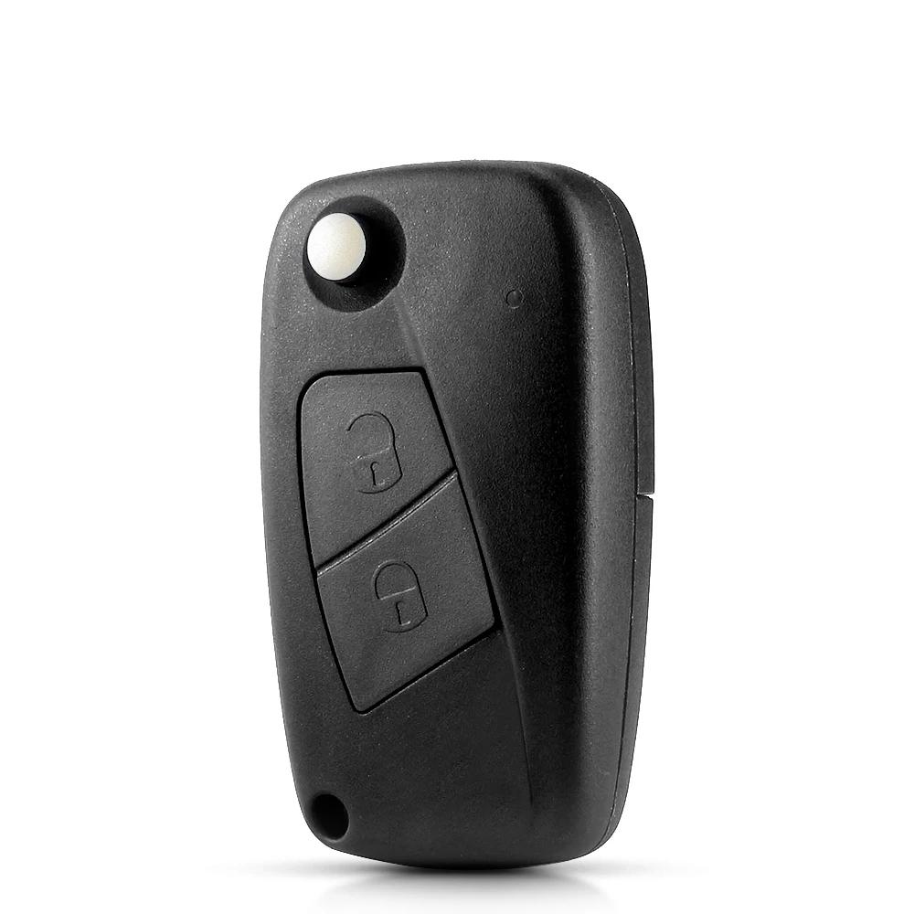 Чехол для ключа автомобиля для Fiat 500 Punto Stilo Ducato Panda Doblo Bravo 2/3 кнопки Складной корпус пульта дистанционного управления Необработанный лезвие
