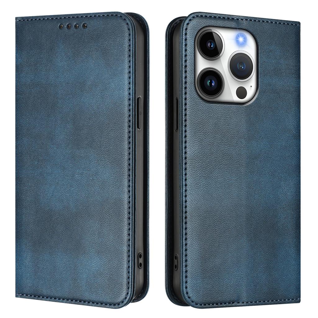 For iPhone 16 Pro Wallet Cases Retro Texture RFID Blocking Leather Phone Cover