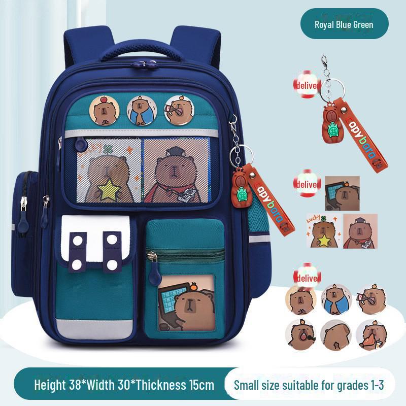 Легкий рюкзак большой вместимости Capibara для девочек начальной школы, 1-6 класс, с защитой позвоночника