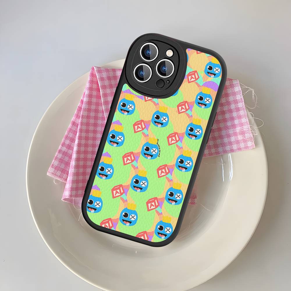 Мультяшный R-Rainbow Friends Для IPhone 16 15 14 13 12 11 Pro Max Plus Кожаный Чехол для Телефона