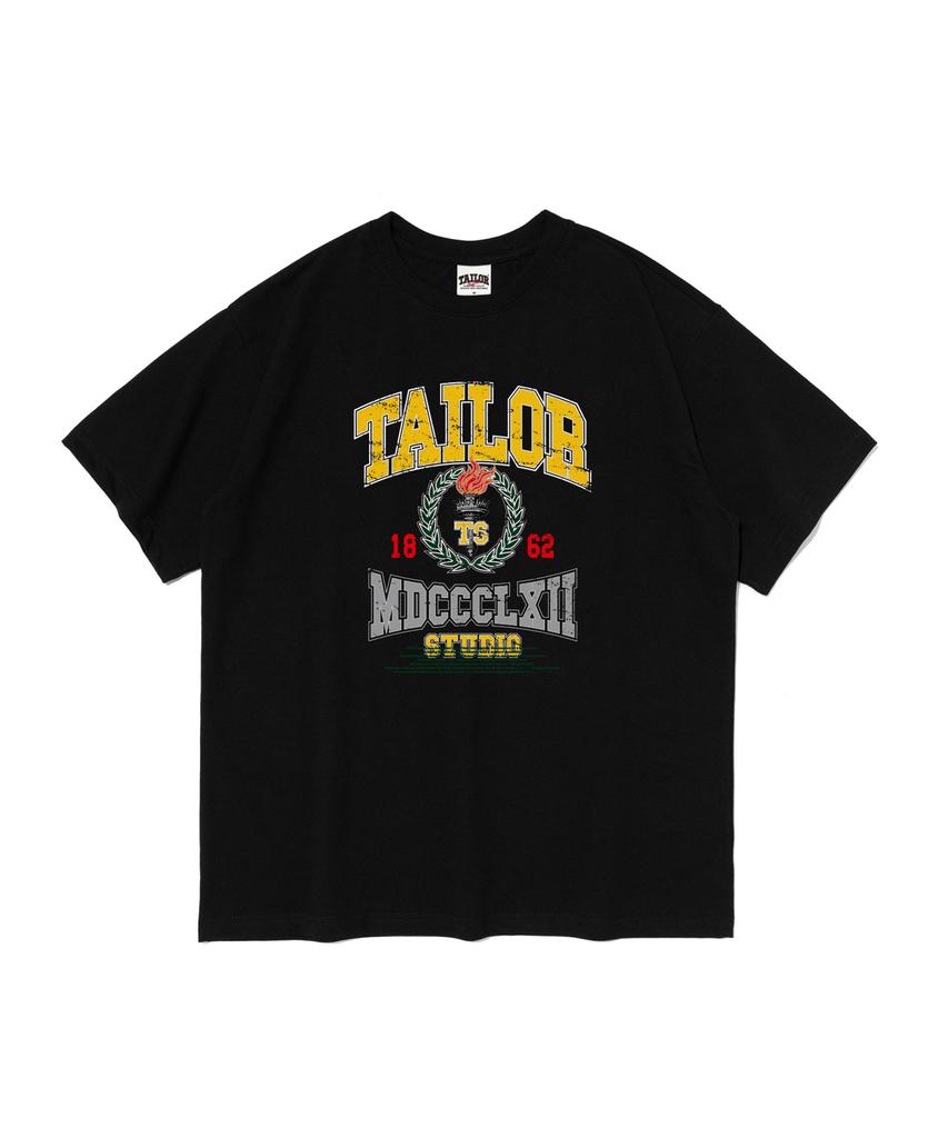 TAILOR STUDIO Тейлор Винтажный Герб Футболка с коротким рукавом (черный)