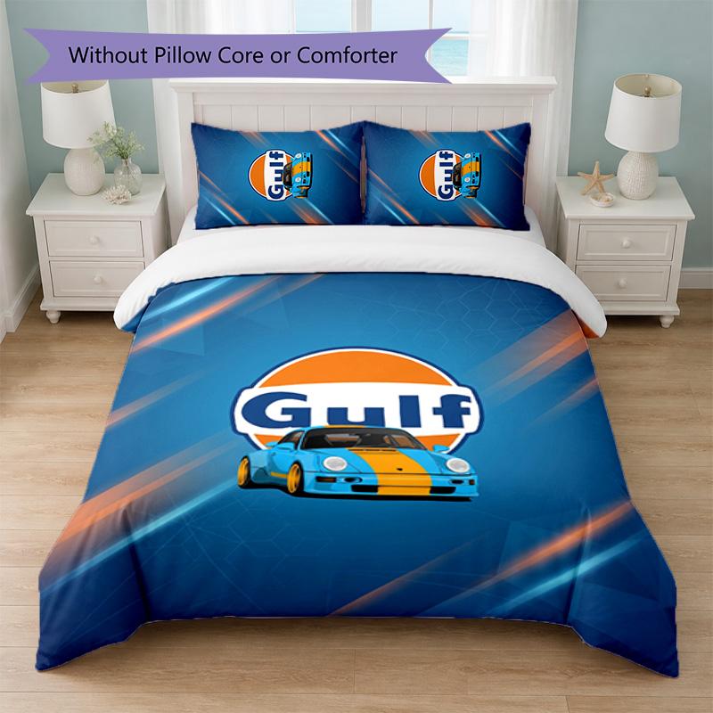 Gulf Print 3Pcs Bedding Set Duvet Cover With Two Pillowcases Soft Bed Linen For Household Bedroom