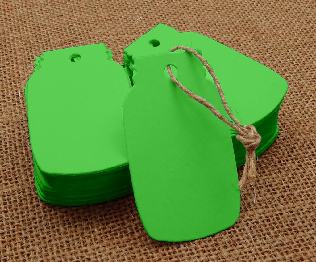 100 шт. Картонные бирки в форме банки Мейсона, пустые бирки для свадебных подарков с бесплатным натуральным джутовым шпагатом