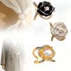 Camellia Scarf Buckle Clothing Ring Wrap Holder Pearl Floral Scarf Ring Clip Silk Scarf Buckle