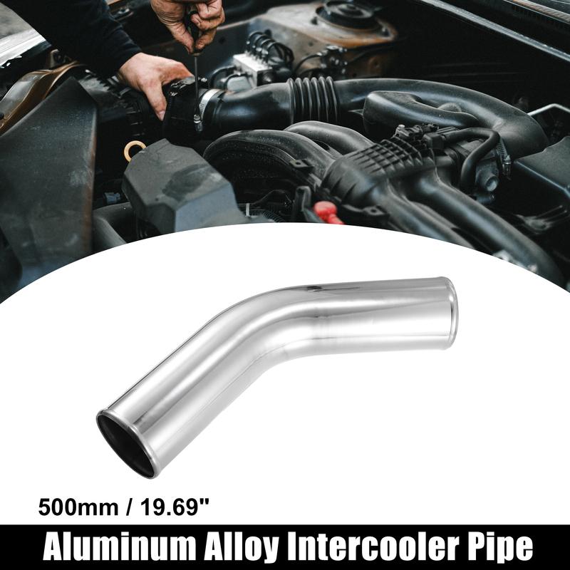 X Autohaux OD 34-102mm Length 20" 300mm 500mm Aluminum Alloy Tube Intercooler Pipe Straight 45 Degree Air Intake Tube for Car